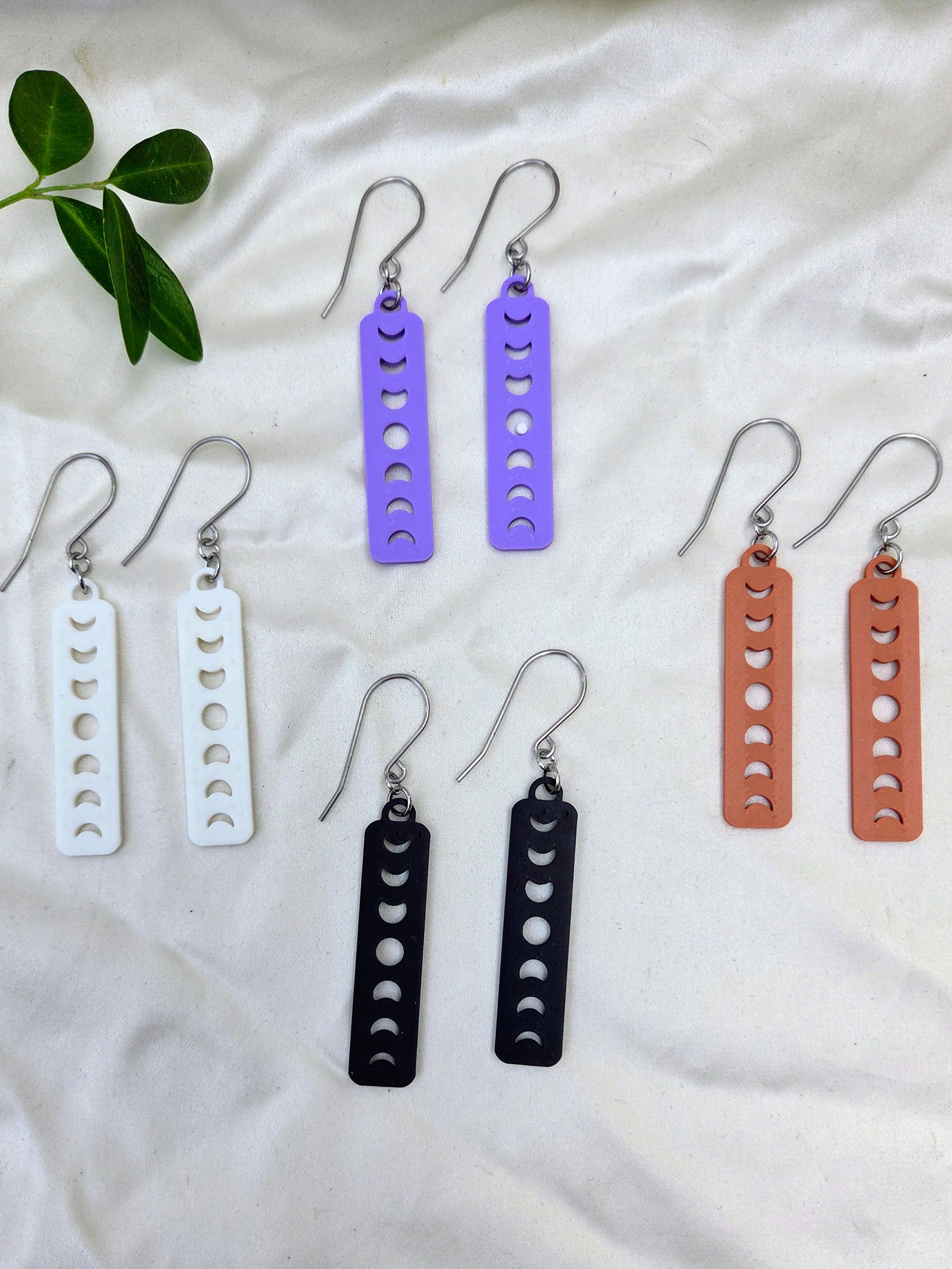Moon Phase Bar Earrings