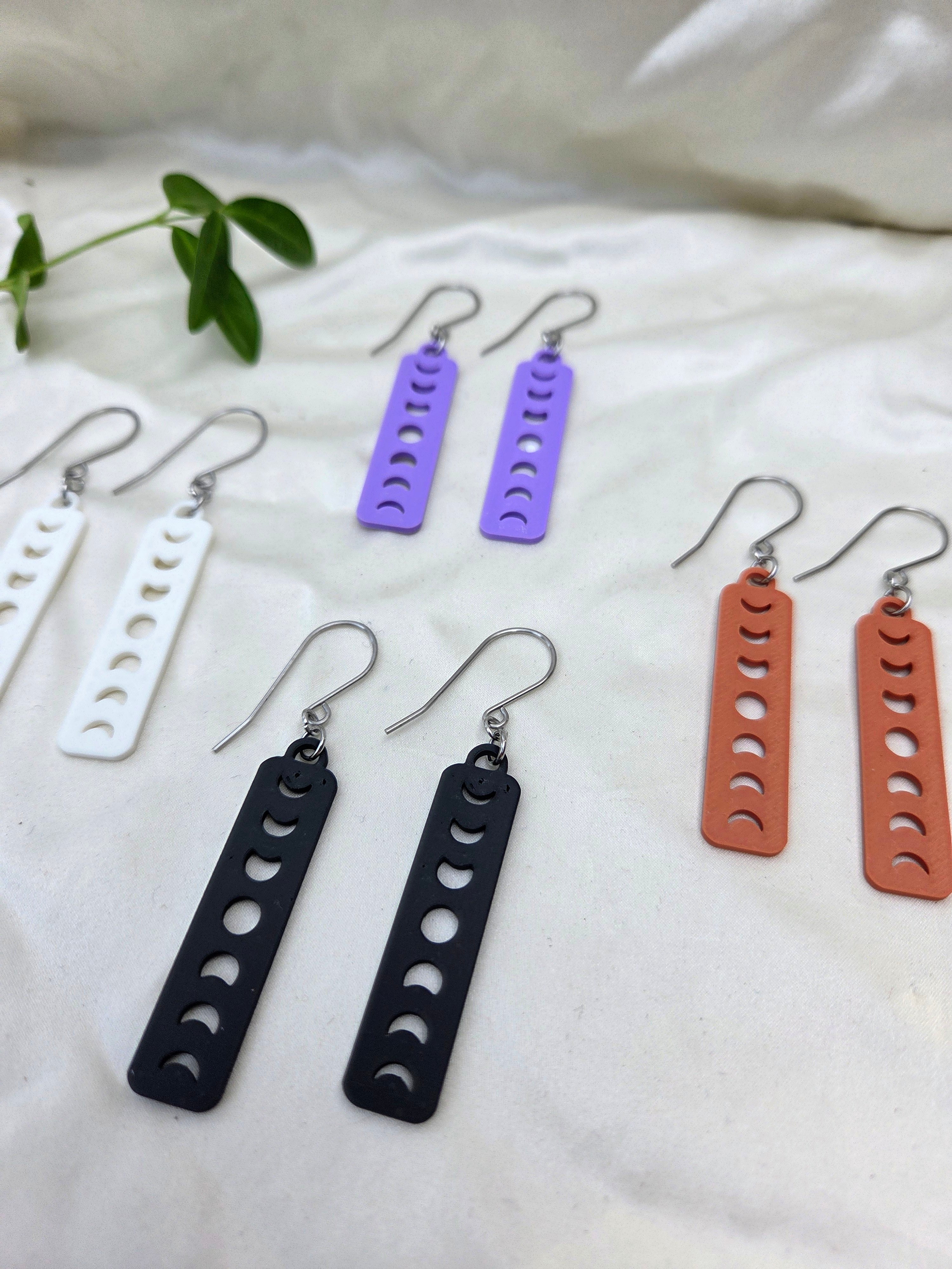 Moon Phase Bar Earrings