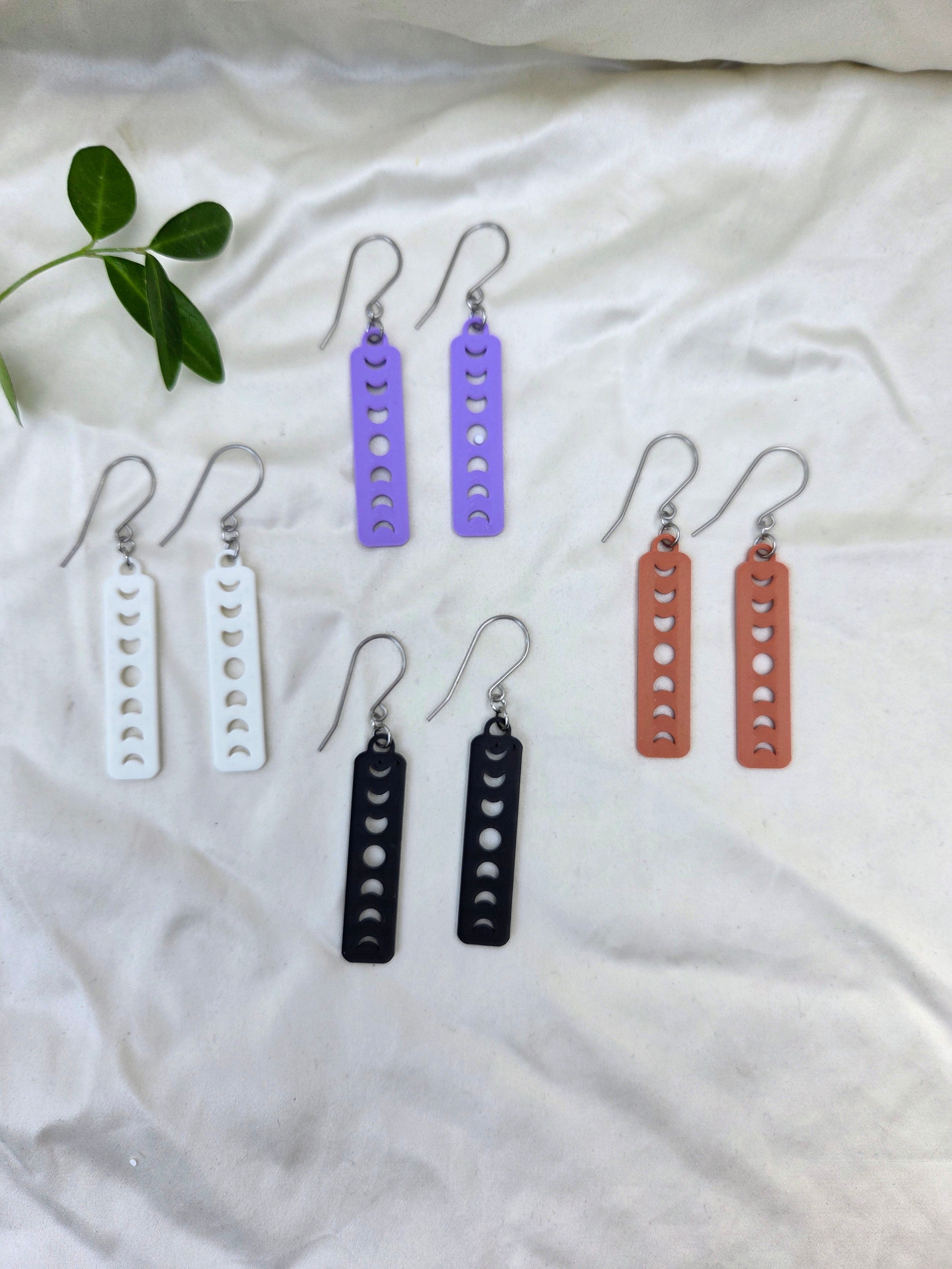 Moon Phase Bar Earrings