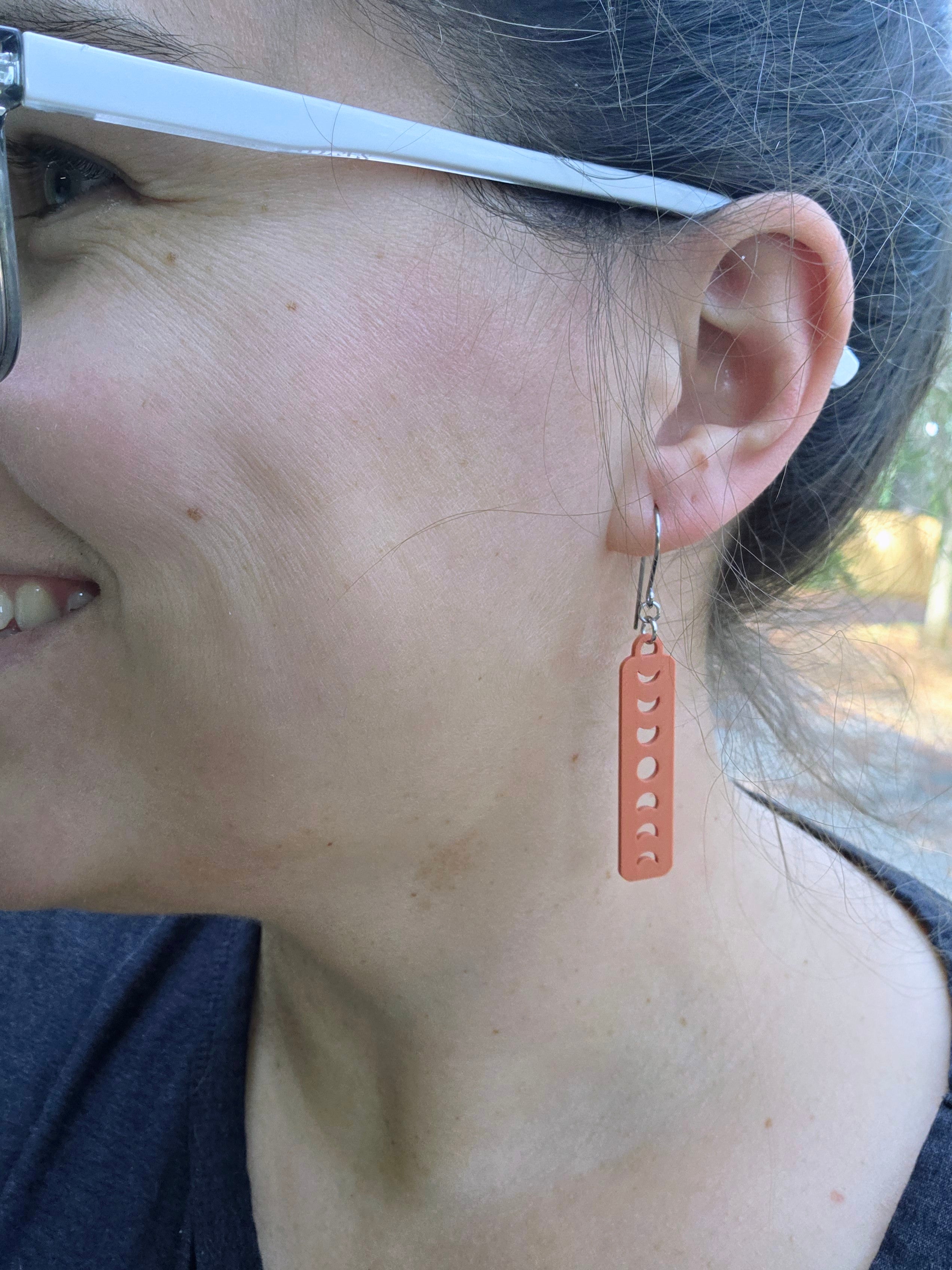 Moon Phase Bar Earrings