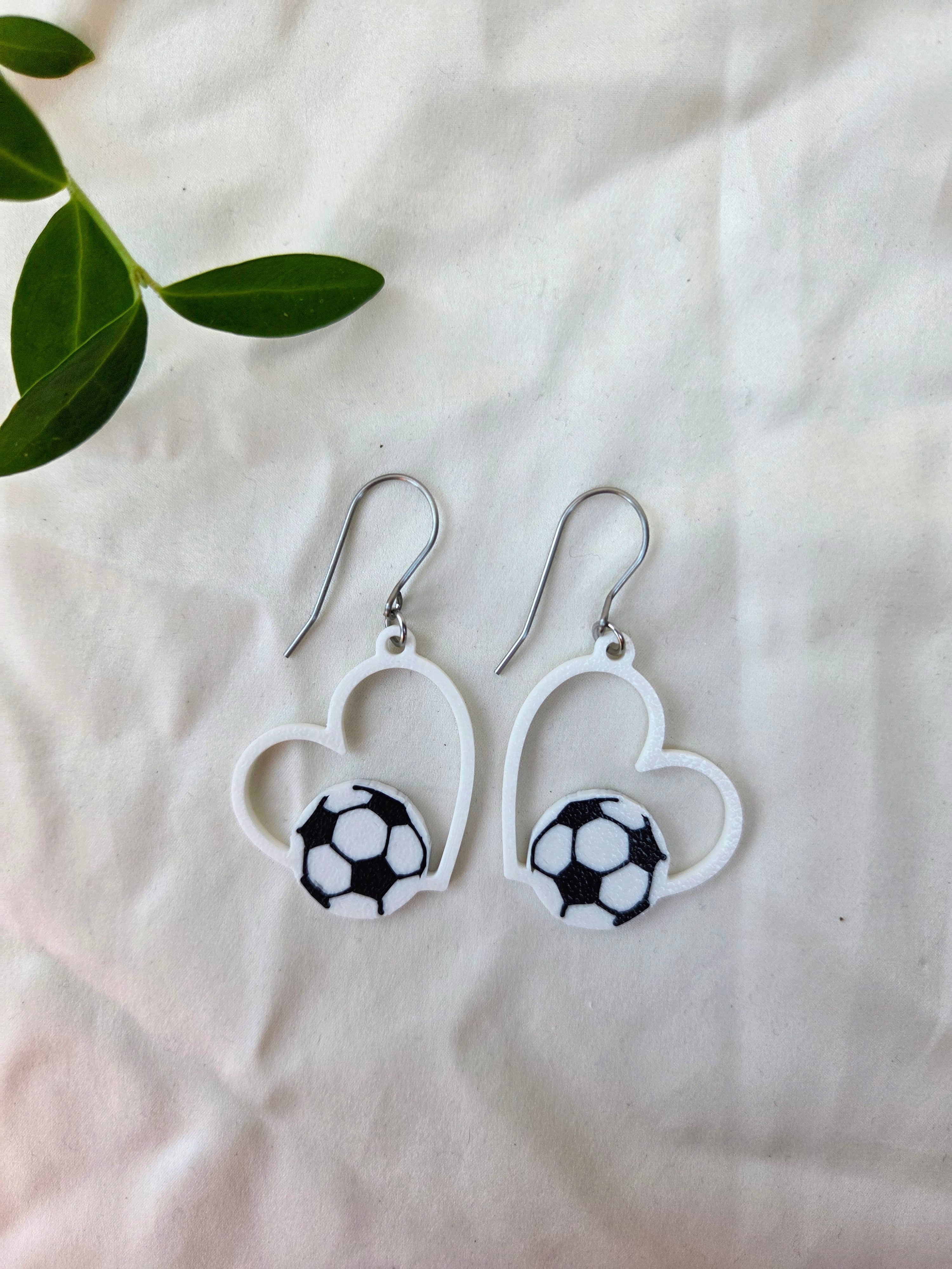 Game Day Soccer Heart Earrings