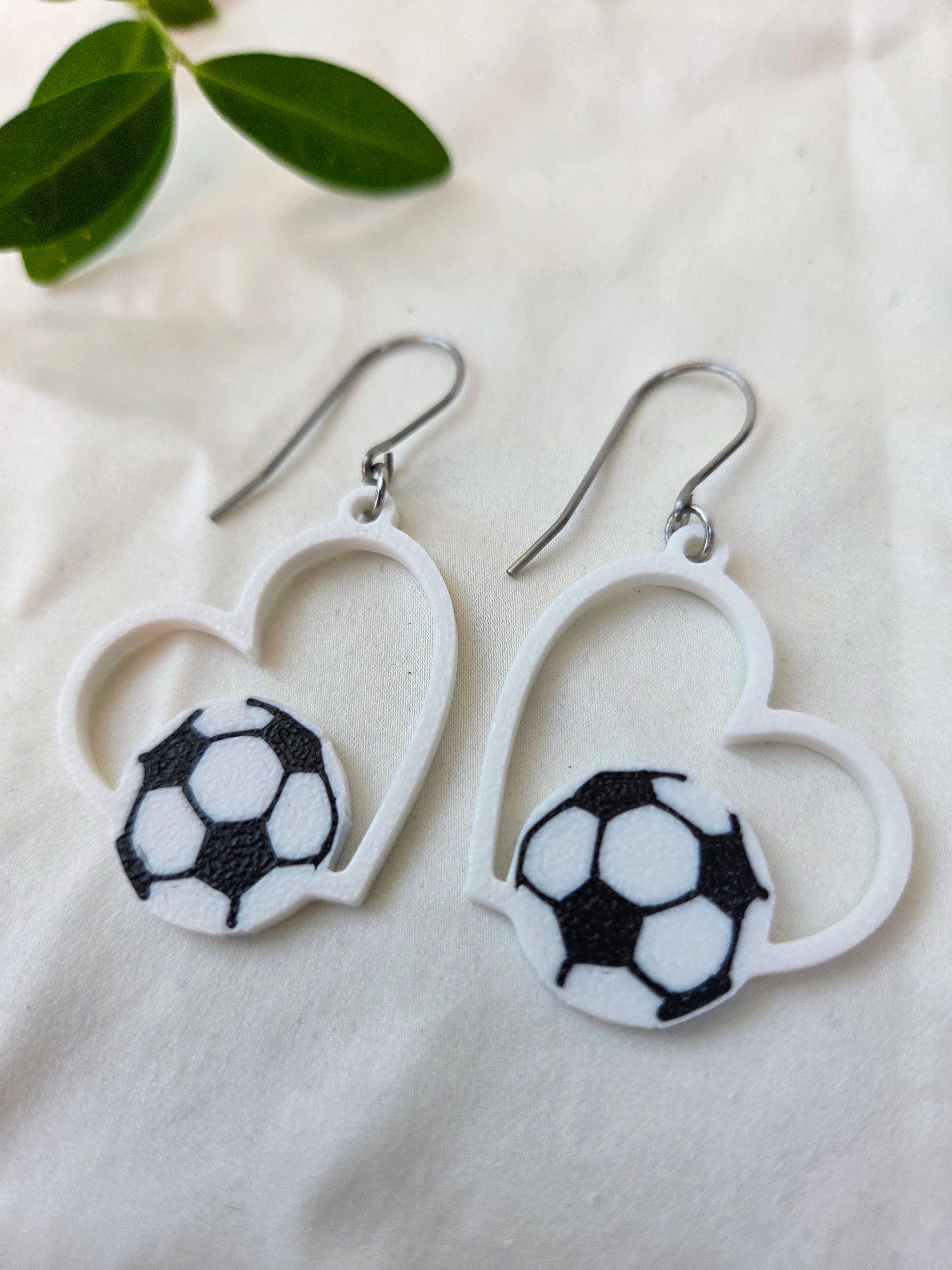 Game Day Soccer Heart Earrings