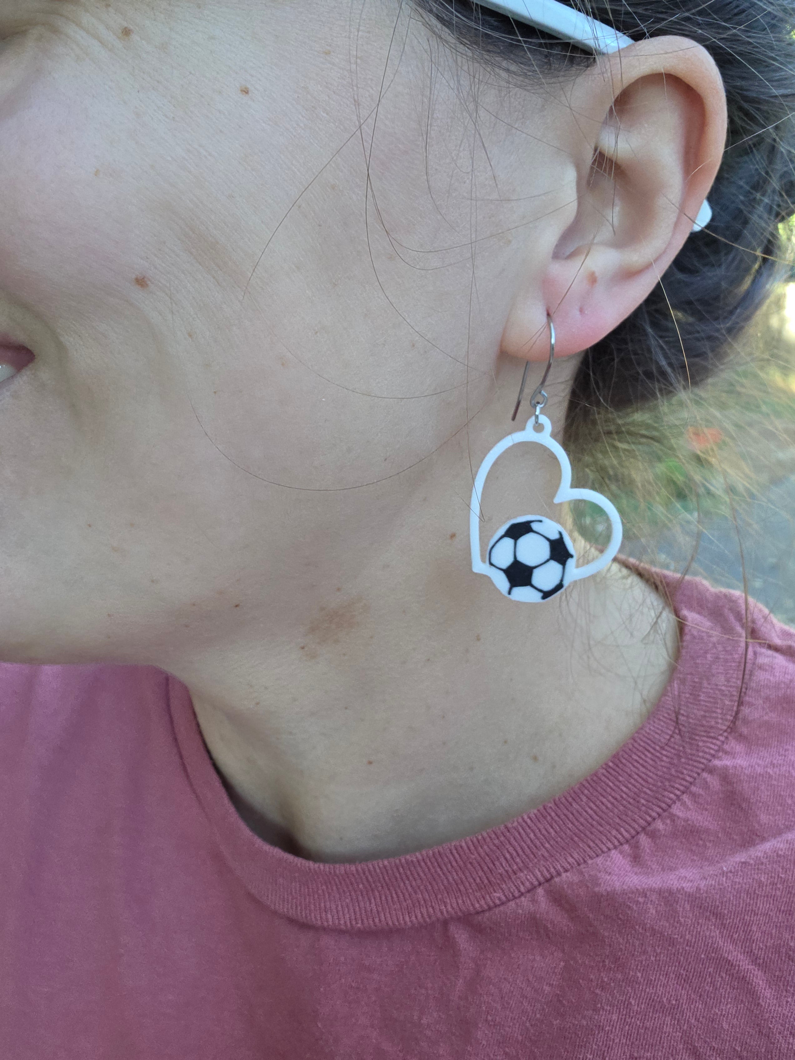 Game Day Soccer Heart Earrings