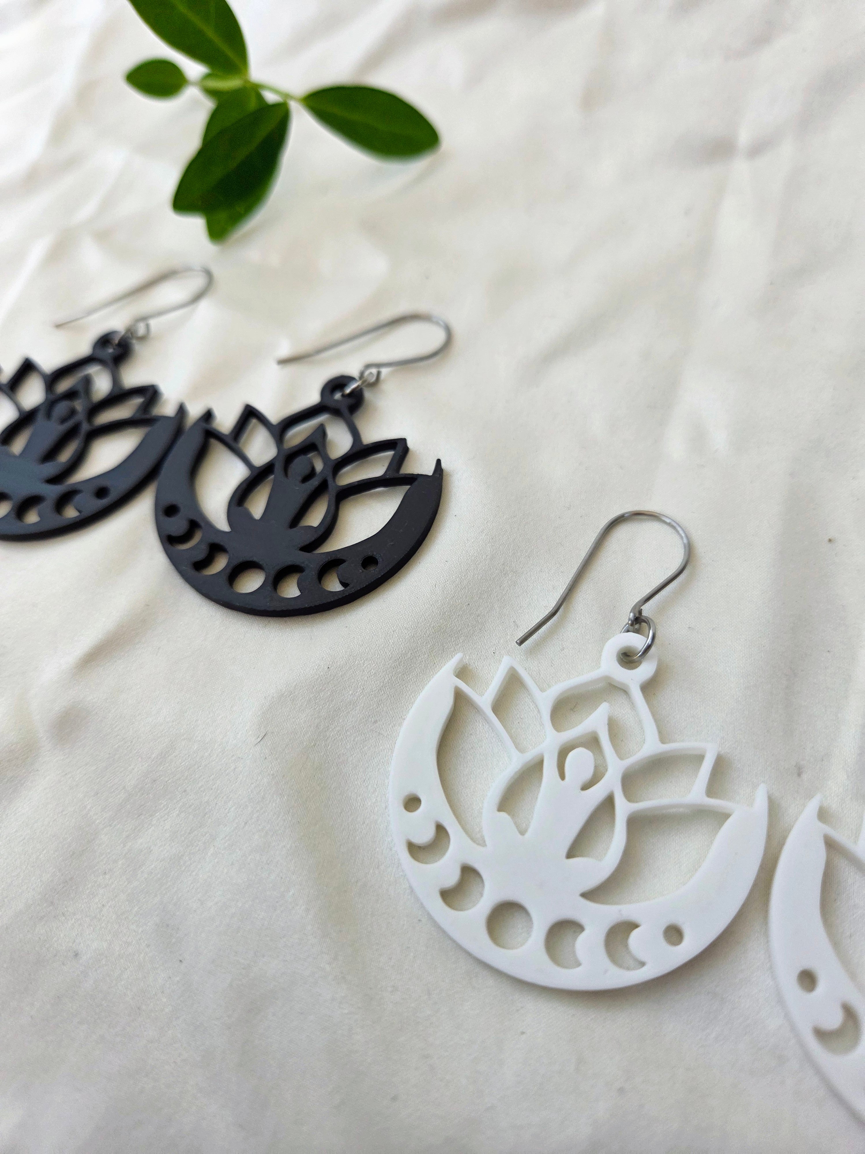 Moonlit Lotus Earrings