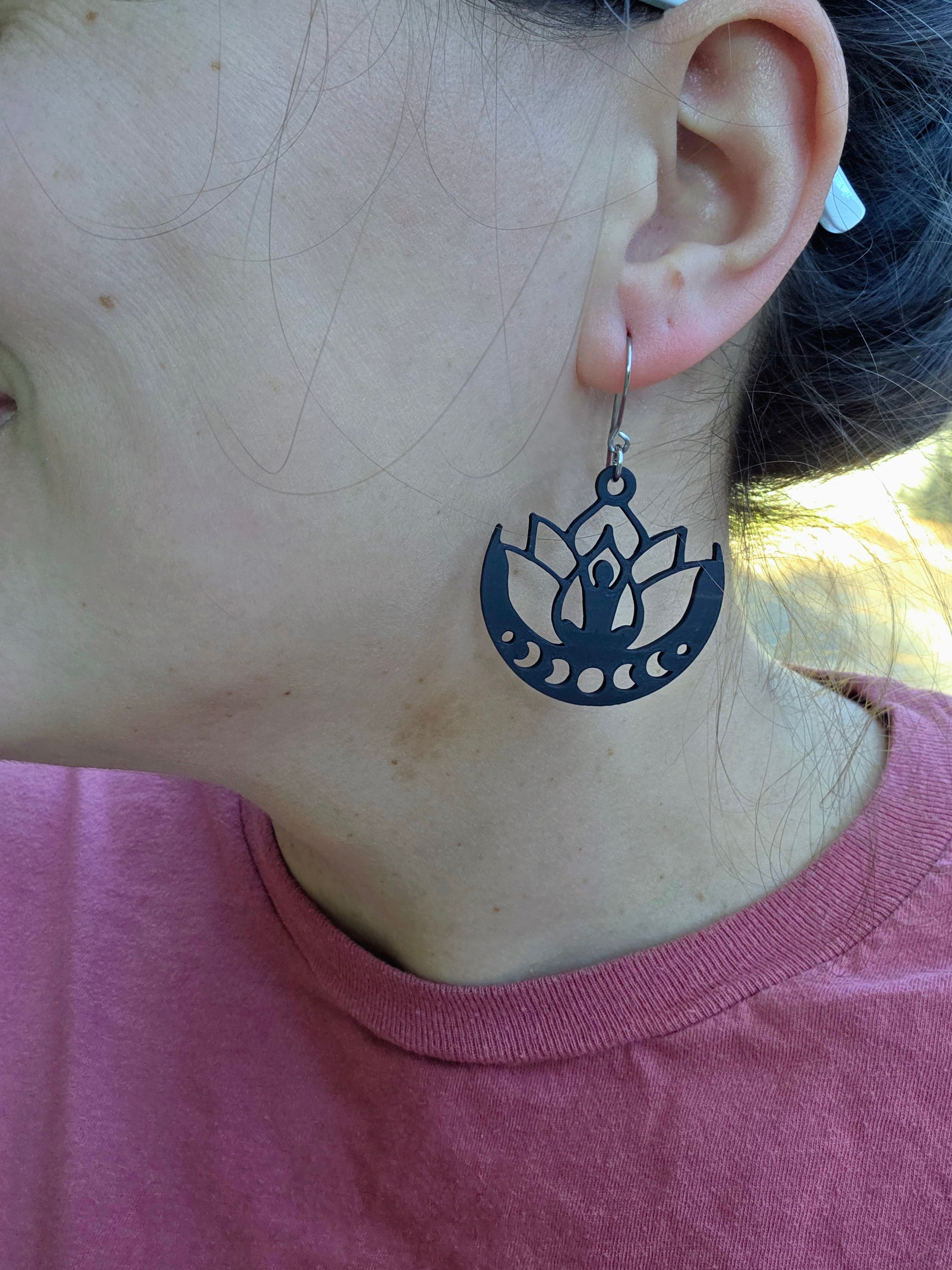 Moonlit Lotus Earrings