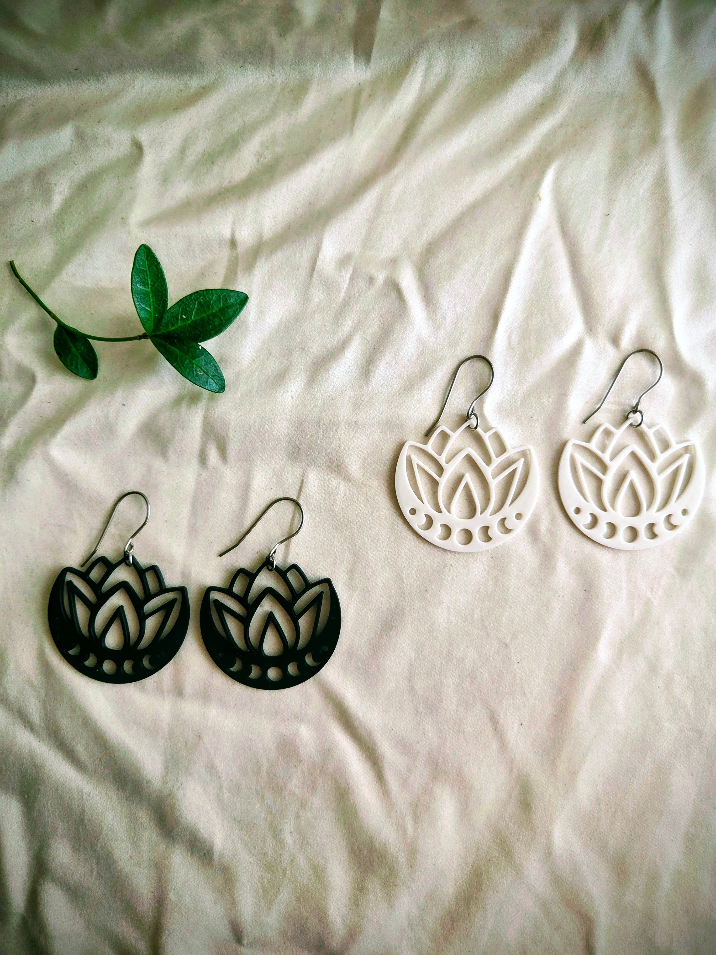 Moon Cycle Lotus Earrings