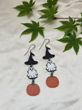 Ghost & Pumpkin & Hat Dangle Earrings