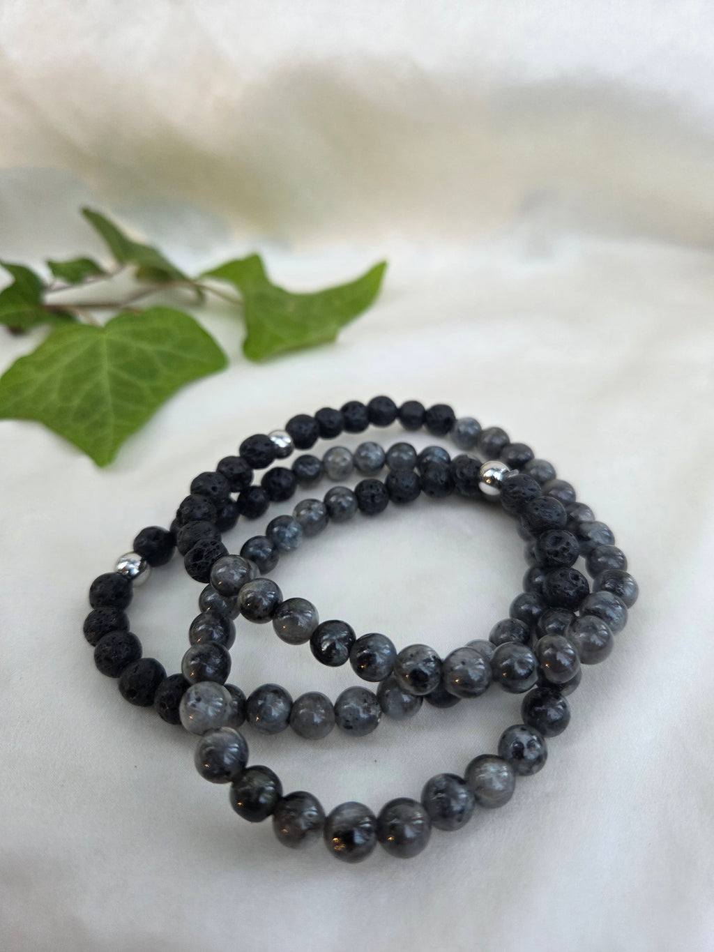 Black Larvikite Crystal Bracelet