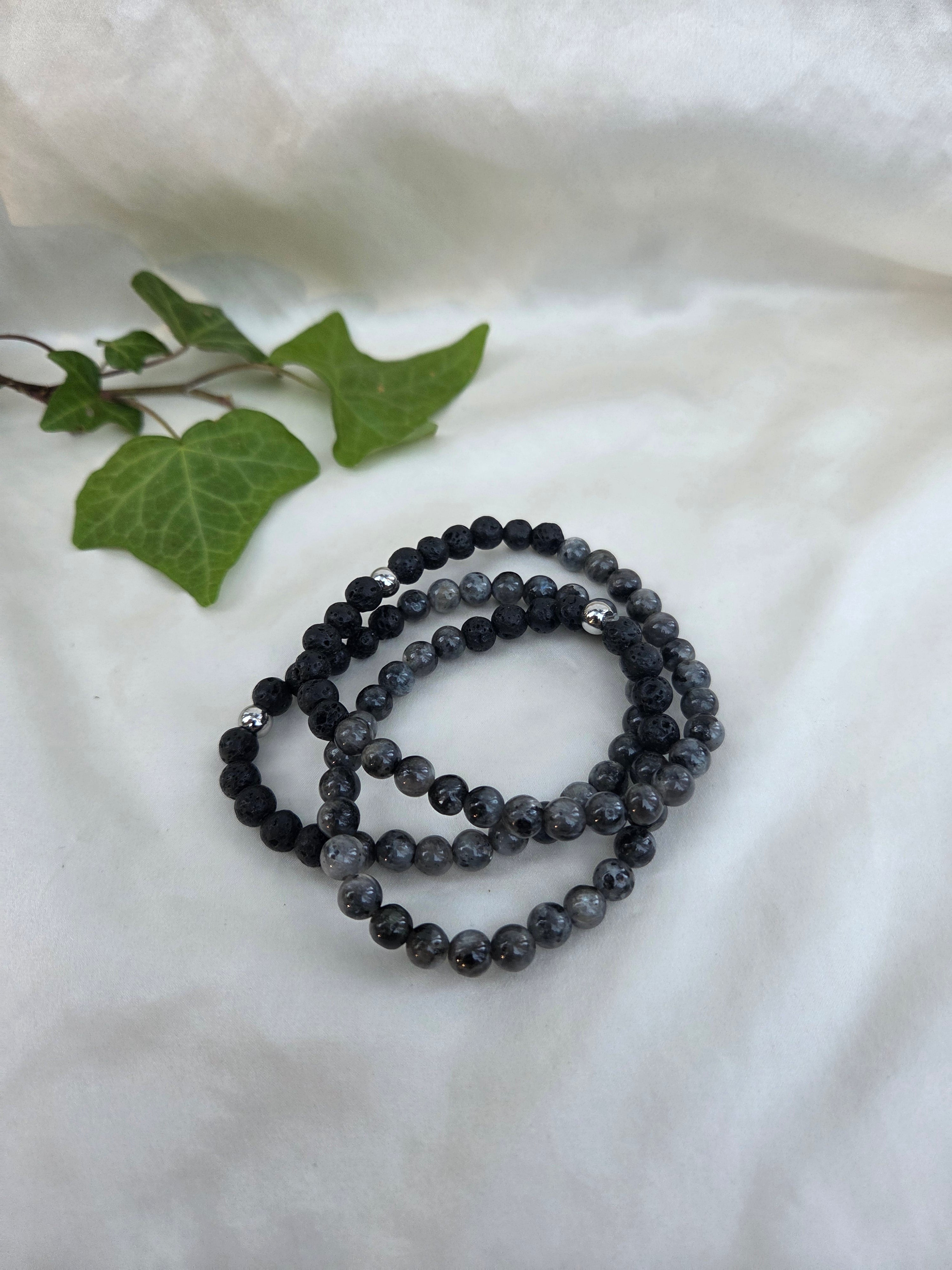 Black Larvikite Crystal Bracelet