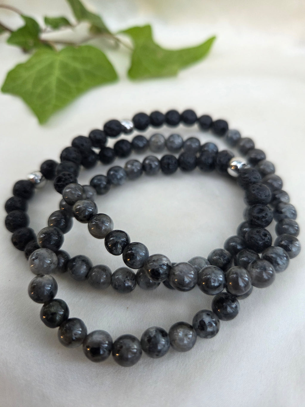 Black Larvikite Crystal Bracelet
