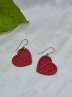 Knitted Heart Earrings