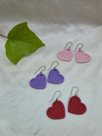 Knitted Heart Earrings