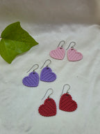 Knitted Heart Earrings