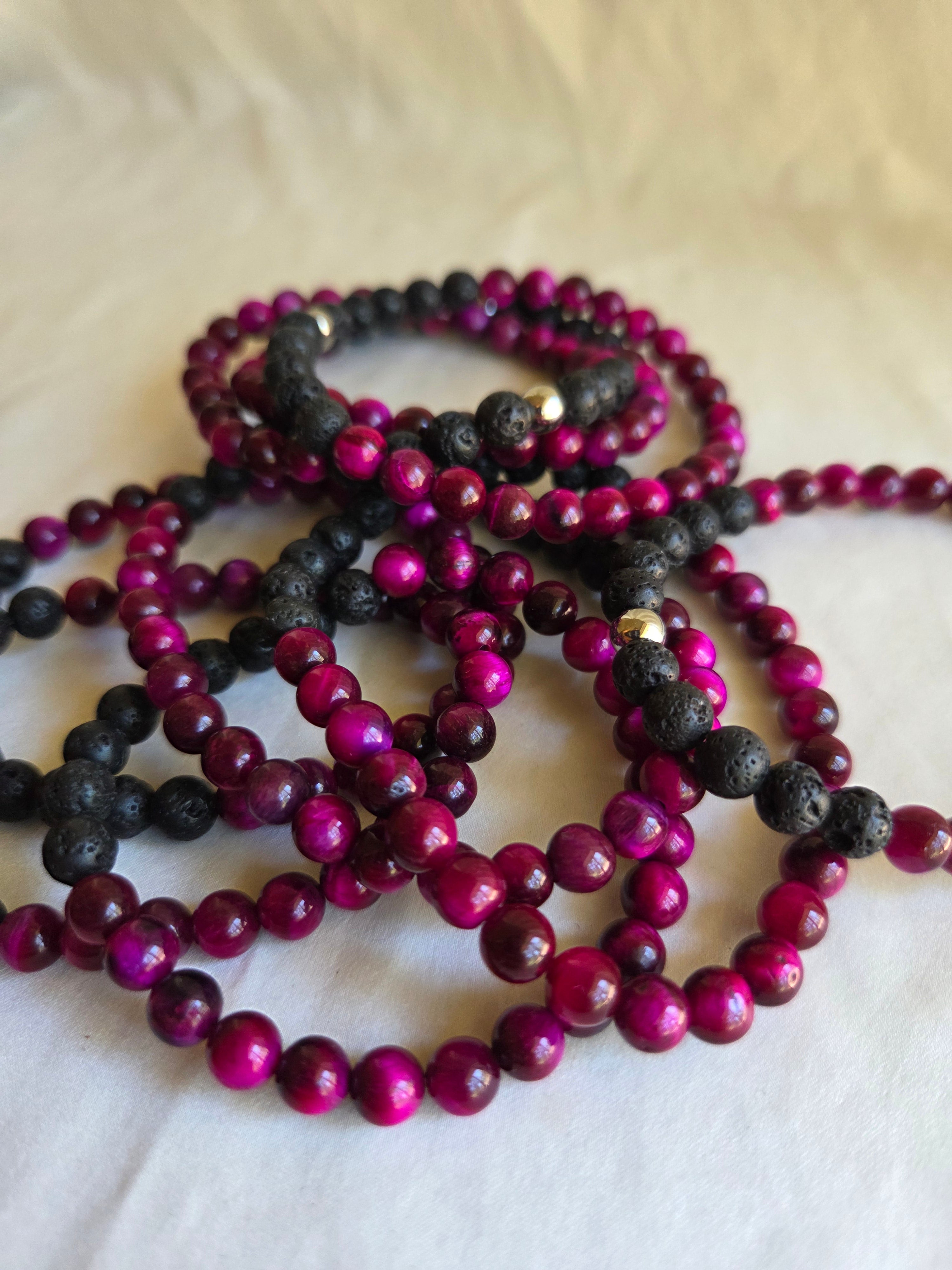 Rose Tiger's Eye Crystal Bracelet