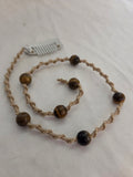Tiger's Eye Crystal Clip-In Macrame Hair Wrap
