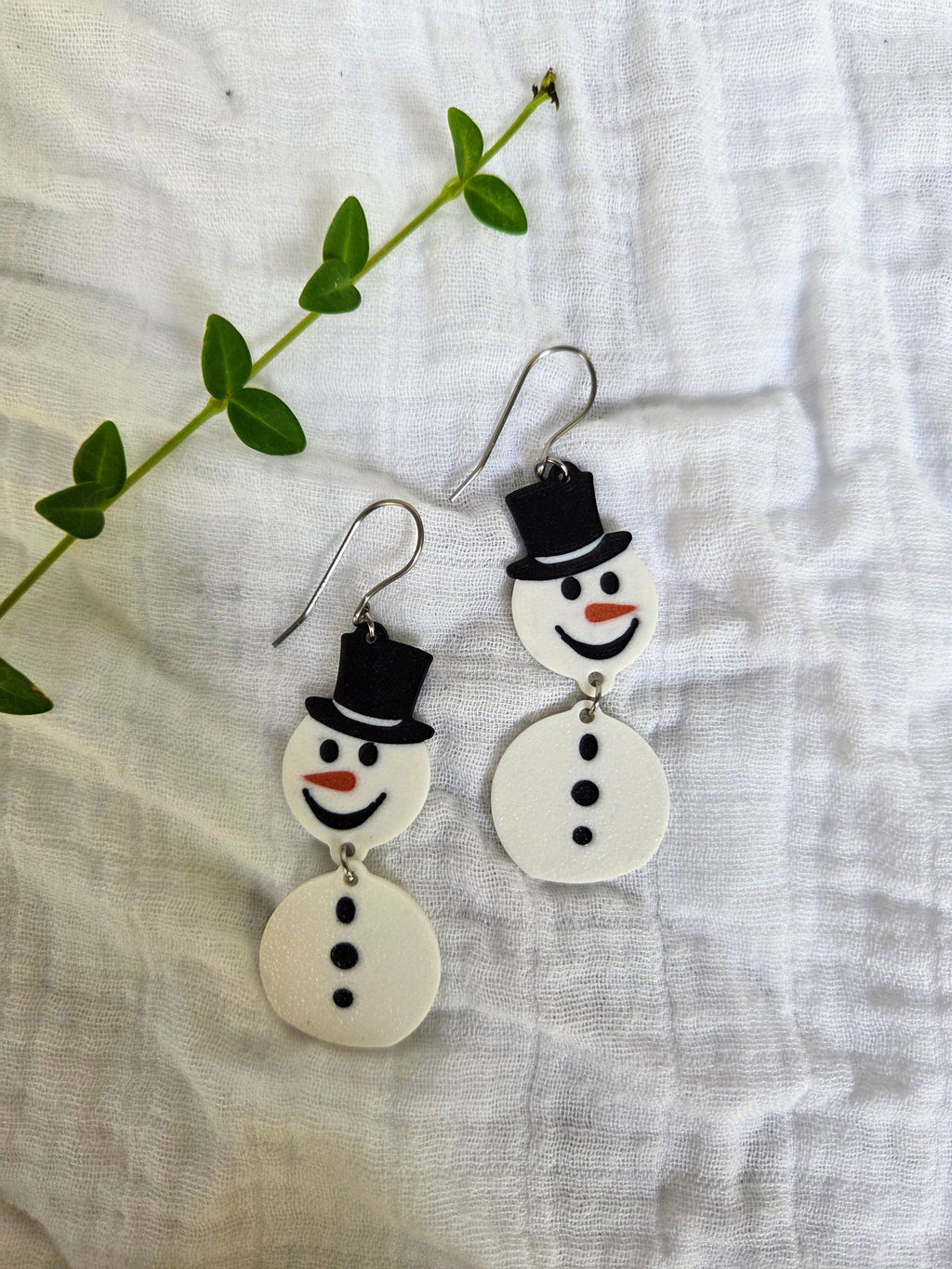 Stacked Snowman Earrings