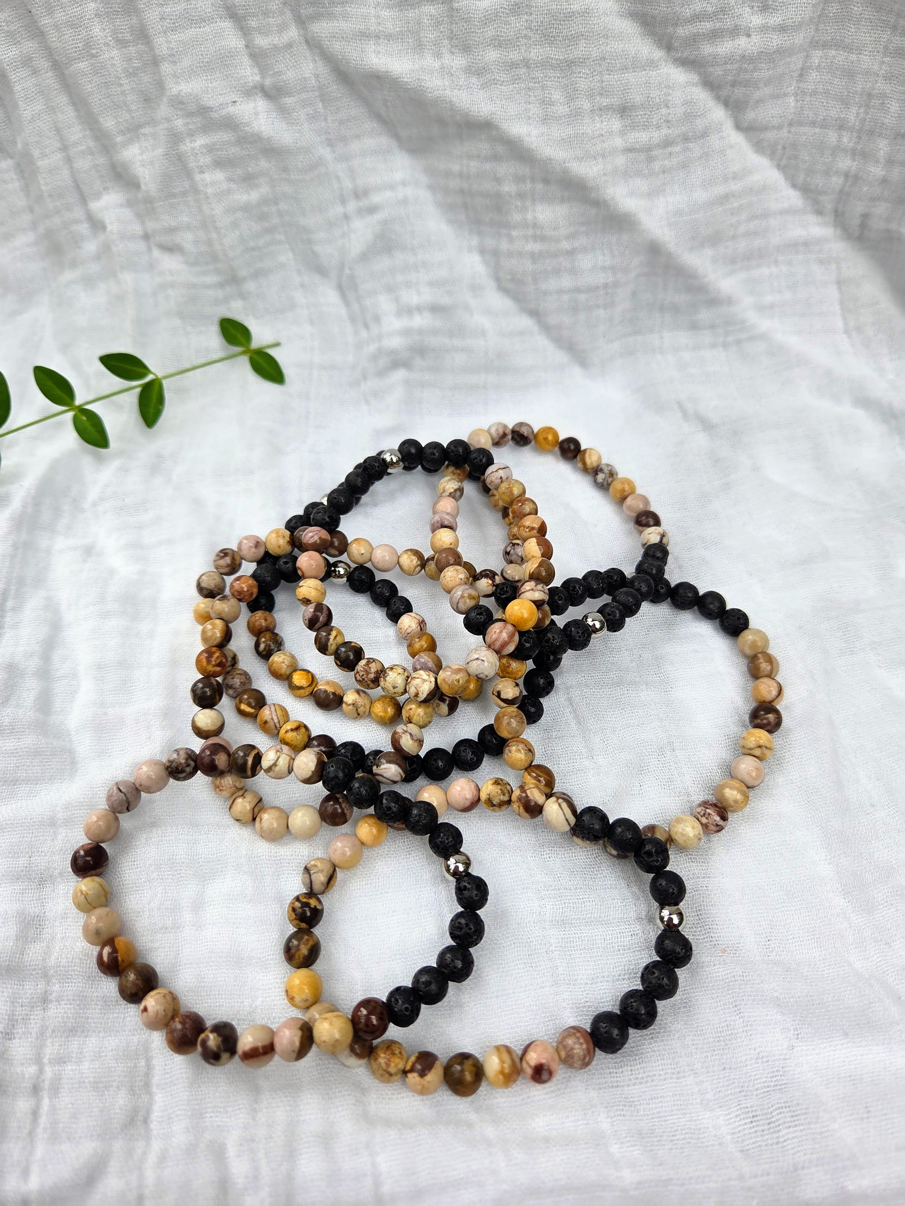 Brown Zebra Jasper Crystal Bracelet