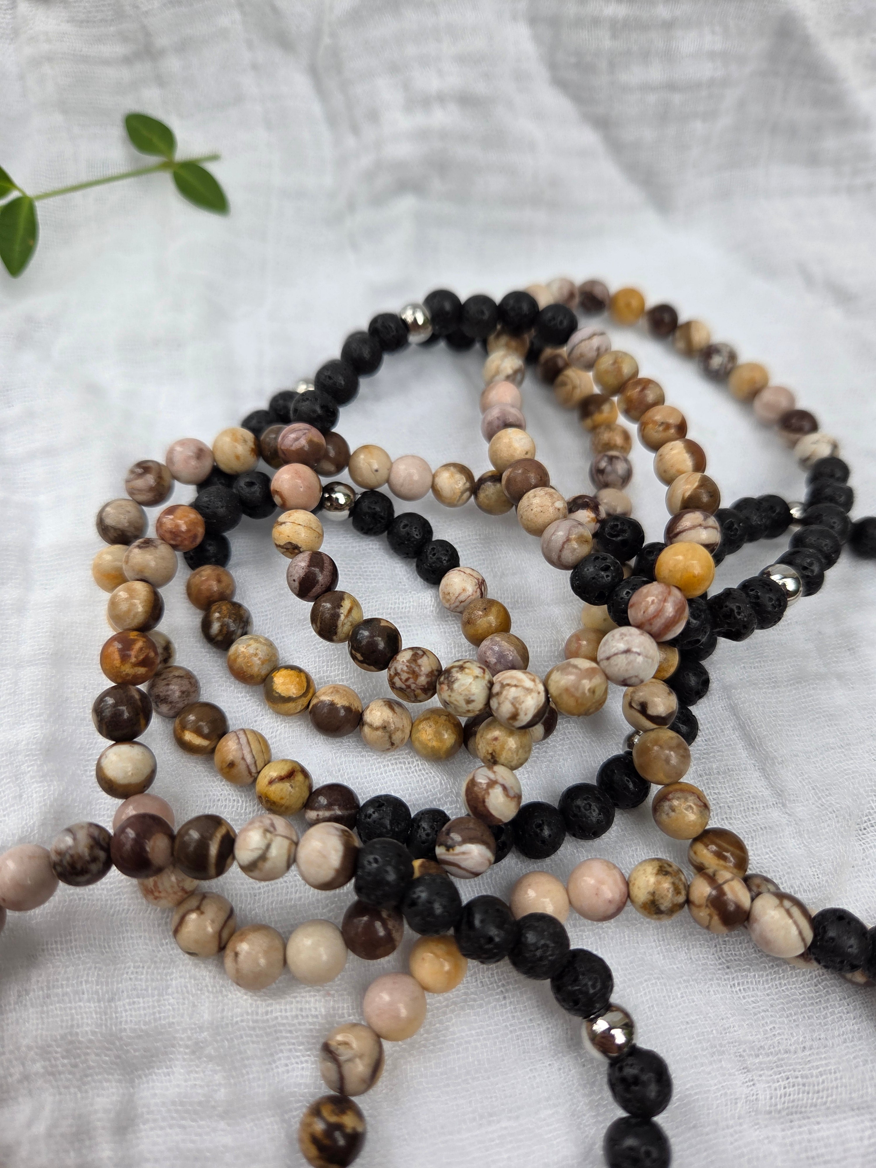 Brown Zebra Jasper Crystal Bracelet