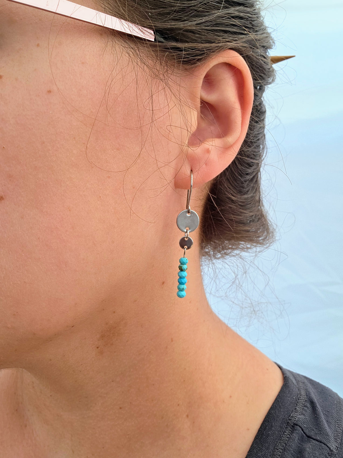 Faceted Turquoise Brook Earrings