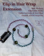 African turquoise Crystal Clip-In Macrame Hair Wrap