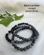 Black Larvikite Crystal Bracelet