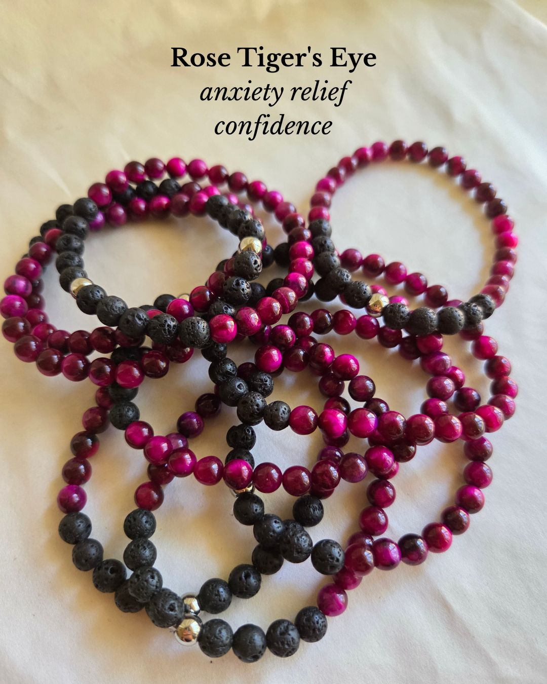 Rose Tiger's Eye Crystal Bracelet