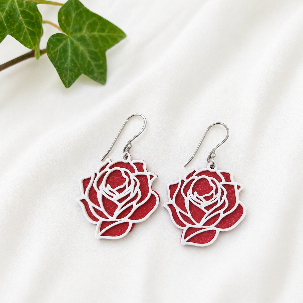 Rose Earrings | Tattoo-Style