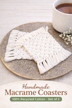 Macrame Mug Rug Coaster Set of 2
