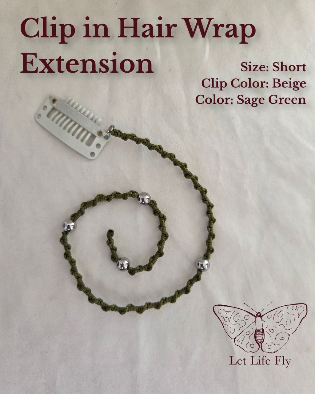 Clip-In Macrame Hair Wrap | Single-Color