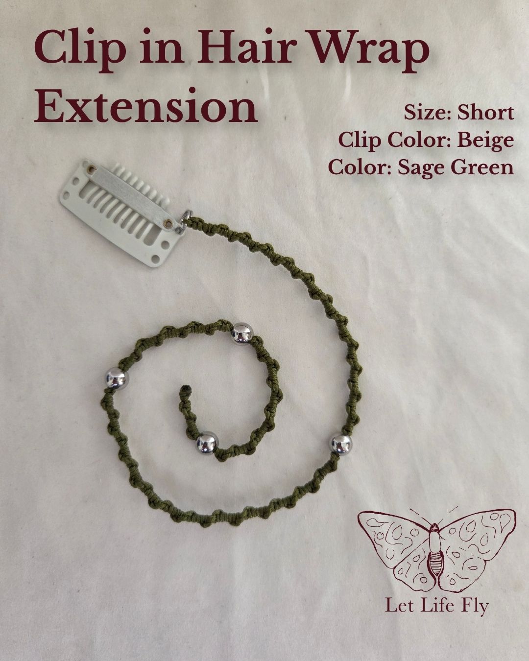 Clip-In Macrame Hair Wrap | Single-Color