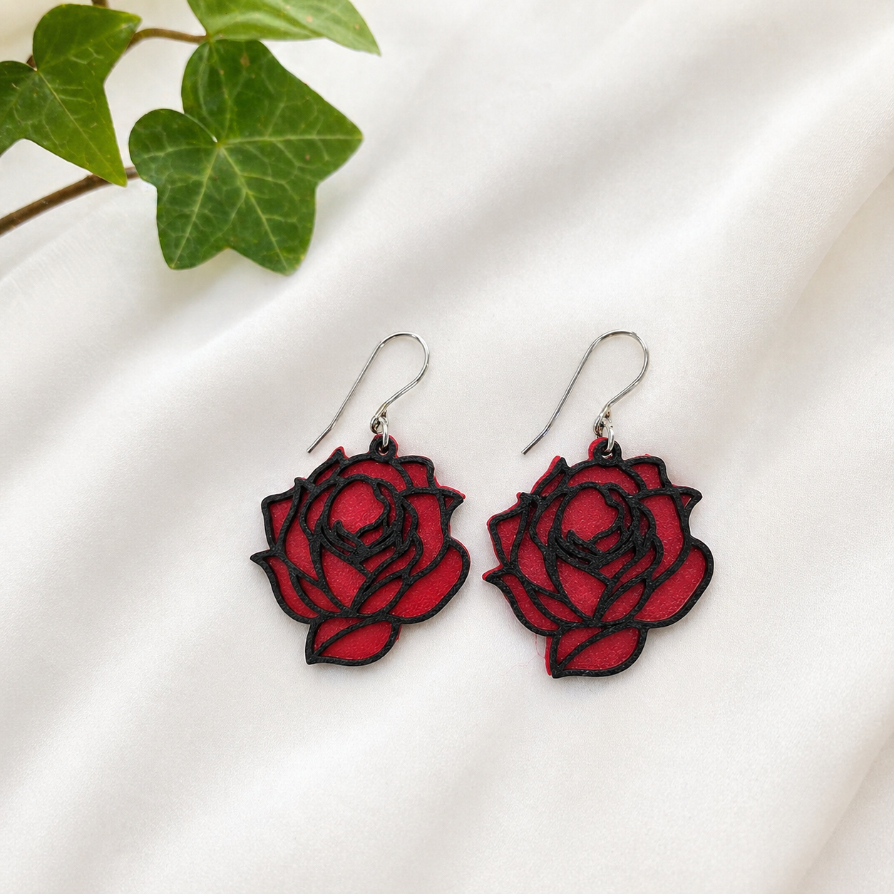 Rose Earrings | Tattoo-Style