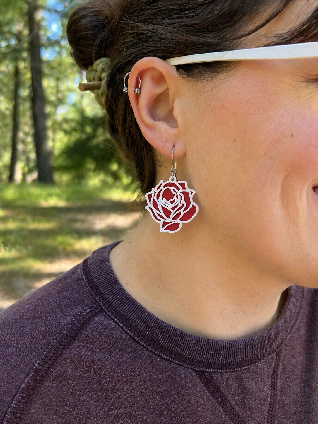 Rose Earrings | Tattoo-Style