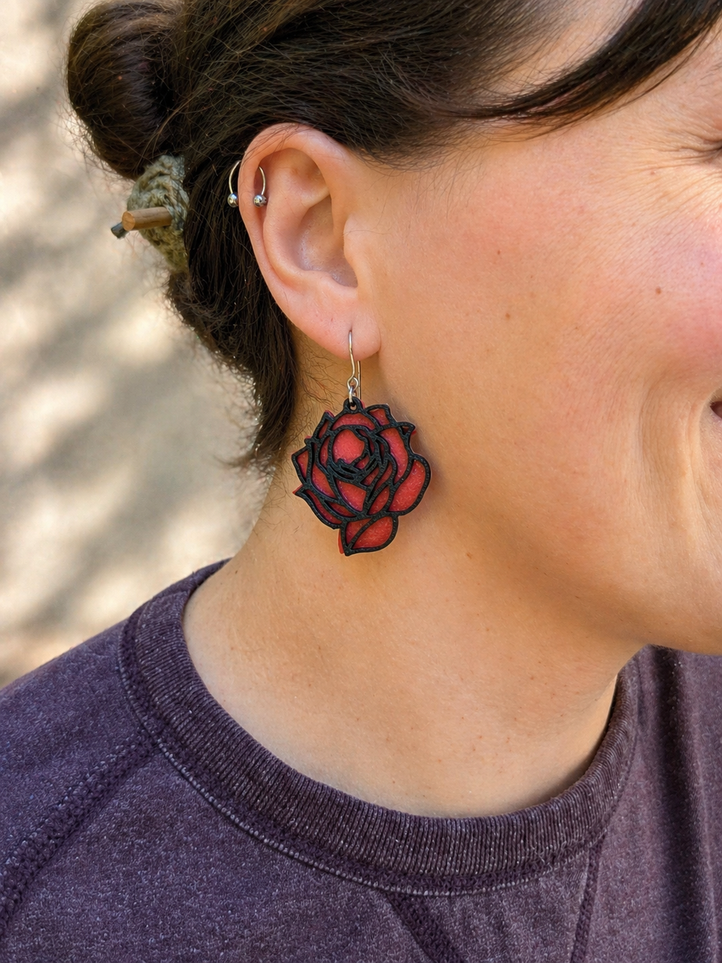 Rose Earrings | Tattoo-Style