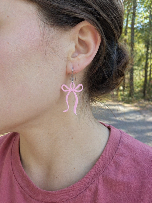 outdoors, silver French hook, coquette jewelry lifestyle photo