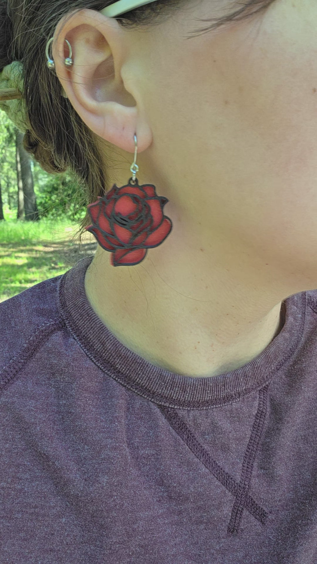 Rose Earrings | Tattoo-Style
