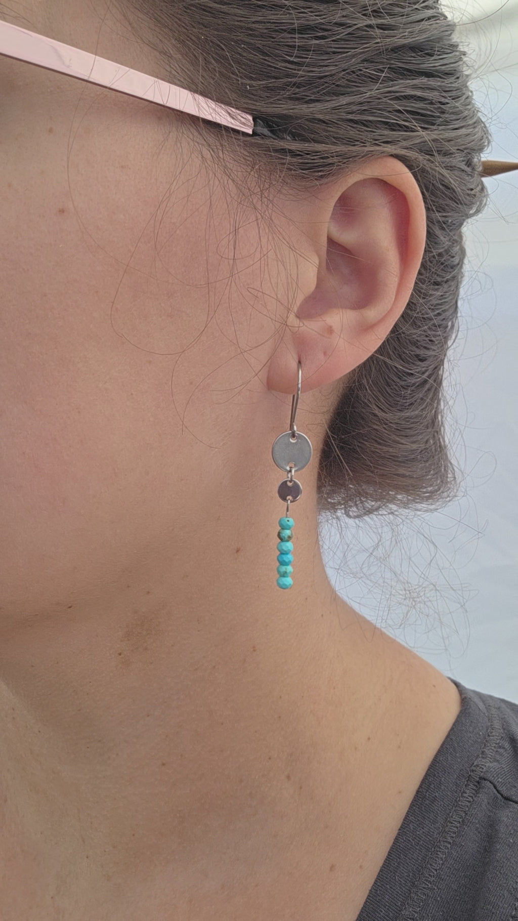 Faceted Turquoise Brook Earrings