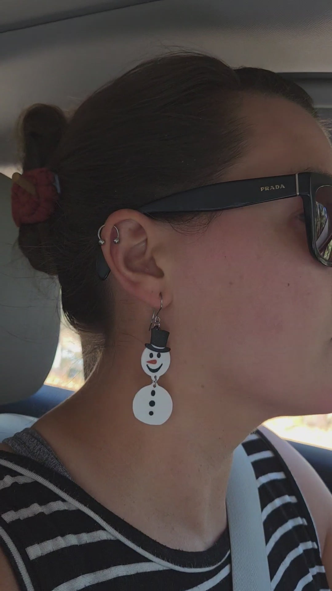 Stacked Snowman Earrings