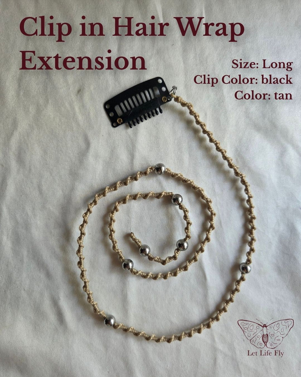 Clip-In Macrame Hair Wrap | Single-Color