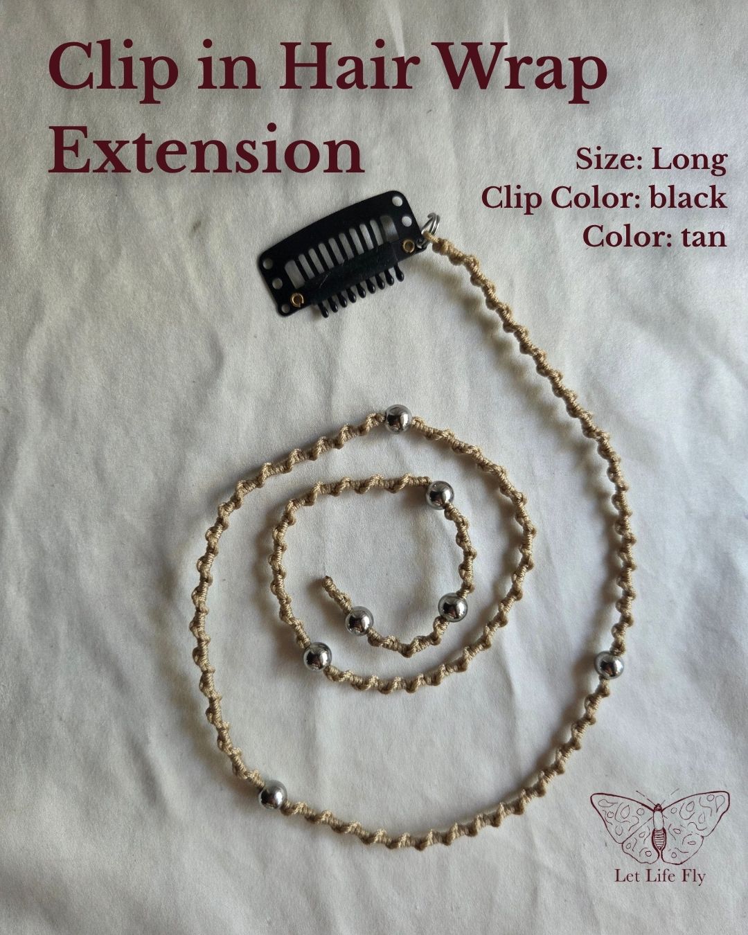Clip-In Macrame Hair Wrap | Single-Color